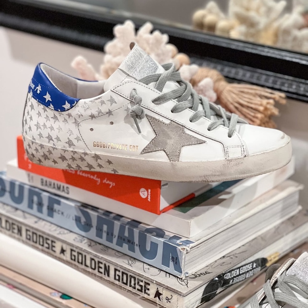 Golden Goose Private Edition Glitter Star Superstars Blue/Silver 39 - Picture 2 of 14